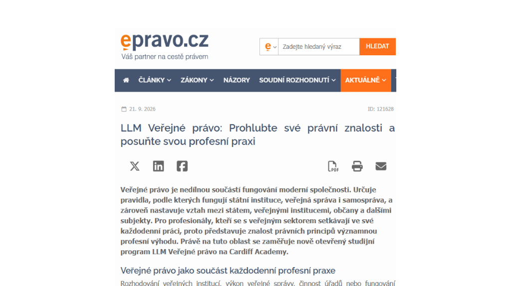 LLM Verejne pravo Prohlubte sve pravni znalosti a posunte svou profesni | Novinky a aktuality